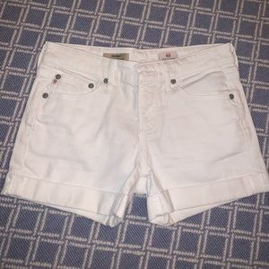 White jean shorts